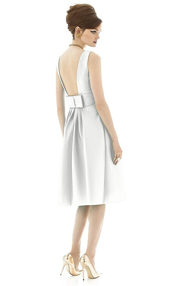 Back View - White Alfred Sung Open Back Cocktail Dress D660