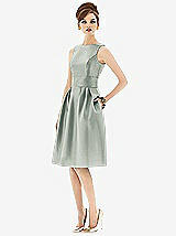 Front View Thumbnail - Willow Green Alfred Sung Open Back Cocktail Dress D660
