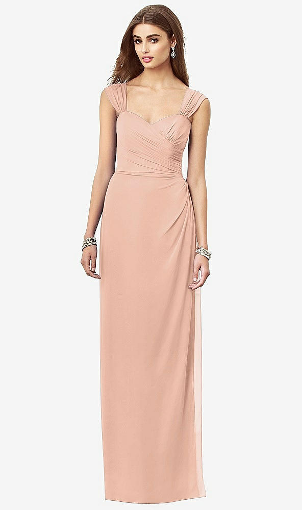 Front View - Pale Peach After Six Bridesmaid Dress 6693