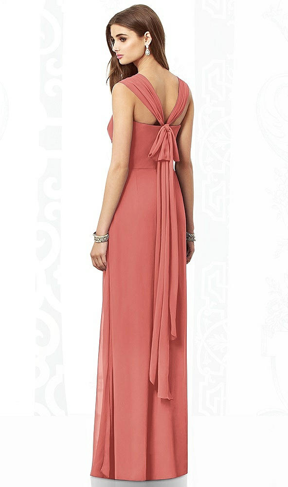 Back View - Coral Pink After Six Bridesmaid Dress 6693