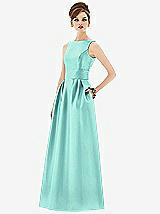 Front View Thumbnail - Coastal Alfred Sung Open Back Satin Twill Gown D661
