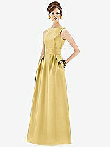 Front View Thumbnail - Maize Alfred Sung Open Back Satin Twill Gown D661