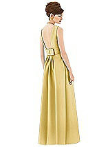 Rear View Thumbnail - Maize Alfred Sung Open Back Satin Twill Gown D661