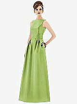 Front View Thumbnail - Mojito Alfred Sung Open Back Satin Twill Gown D661