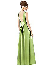 Rear View Thumbnail - Mojito Alfred Sung Open Back Satin Twill Gown D661