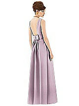 Rear View Thumbnail - Suede Rose Alfred Sung Open Back Satin Twill Gown D661