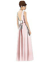 Rear View Thumbnail - Ballet Pink Alfred Sung Open Back Satin Twill Gown D661