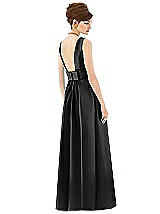 Rear View Thumbnail - Black Alfred Sung Open Back Satin Twill Gown D661