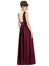Rear View Thumbnail - Cabernet Alfred Sung Open Back Satin Twill Gown D661