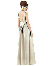 Rear View Thumbnail - Champagne Alfred Sung Open Back Satin Twill Gown D661