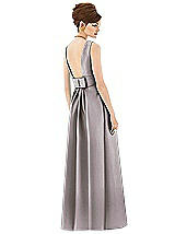 Rear View Thumbnail - Cashmere Gray Alfred Sung Open Back Satin Twill Gown D661