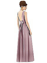 Rear View Thumbnail - Dusty Rose Alfred Sung Open Back Satin Twill Gown D661