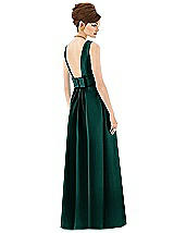 Rear View Thumbnail - Evergreen Alfred Sung Open Back Satin Twill Gown D661