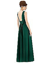 Rear View Thumbnail - Hunter Green Alfred Sung Open Back Satin Twill Gown D661