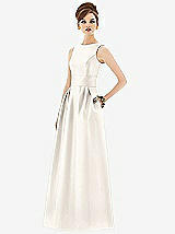 Front View Thumbnail - Ivory Alfred Sung Open Back Satin Twill Gown D661