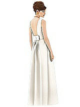 Rear View Thumbnail - Ivory Alfred Sung Open Back Satin Twill Gown D661