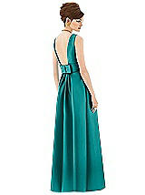 Rear View Thumbnail - Jade Alfred Sung Open Back Satin Twill Gown D661