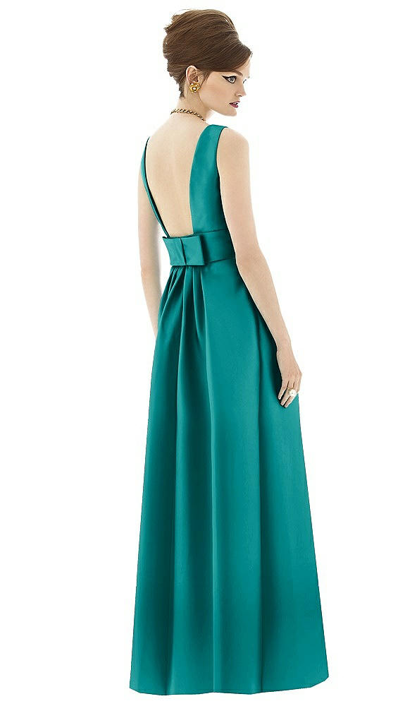 Back View - Jade Alfred Sung Open Back Satin Twill Gown D661