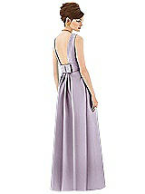 Rear View Thumbnail - Lilac Haze Alfred Sung Open Back Satin Twill Gown D661