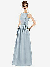 Front View Thumbnail - Mist Alfred Sung Open Back Satin Twill Gown D661