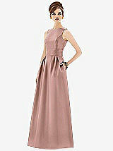 Front View Thumbnail - Neu Nude Alfred Sung Open Back Satin Twill Gown D661