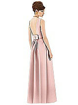 Rear View Thumbnail - Rose - PANTONE Rose Quartz Alfred Sung Open Back Satin Twill Gown D661
