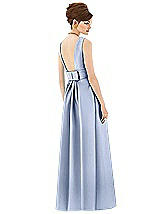 Rear View Thumbnail - Sky Blue Alfred Sung Open Back Satin Twill Gown D661