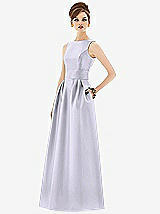 Front View Thumbnail - Silver Dove Alfred Sung Open Back Satin Twill Gown D661