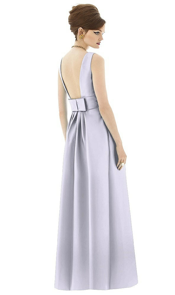 Back View - Silver Dove Alfred Sung Open Back Satin Twill Gown D661
