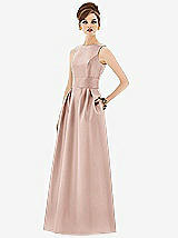 Front View Thumbnail - Toasted Sugar Alfred Sung Open Back Satin Twill Gown D661
