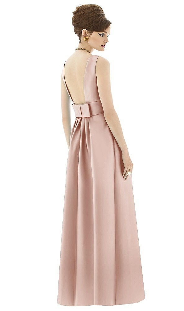 Back View - Toasted Sugar Alfred Sung Open Back Satin Twill Gown D661