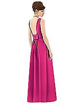 Rear View Thumbnail - Think Pink Alfred Sung Open Back Satin Twill Gown D661