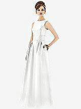 Front View Thumbnail - White Alfred Sung Open Back Satin Twill Gown D661