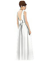 Rear View Thumbnail - White Alfred Sung Open Back Satin Twill Gown D661