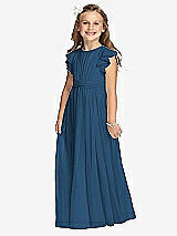Front View Thumbnail - Dusk Blue Flower Girl Dress FL4038
