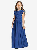 Front View Thumbnail - Classic Blue Flower Girl Dress FL4038