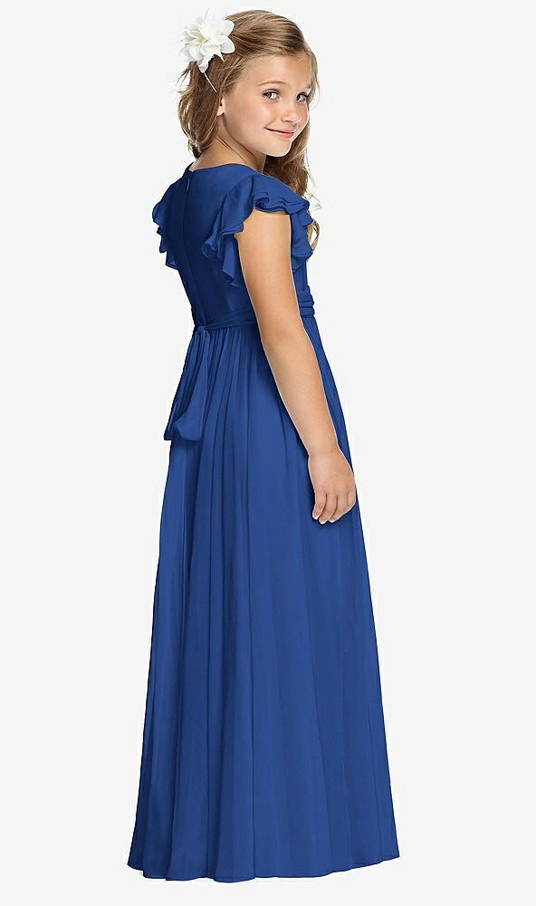 Back View - Classic Blue Flower Girl Dress FL4038