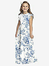 Front View Thumbnail - Cottage Rose Dusk Blue Flower Girl Dress FL4038