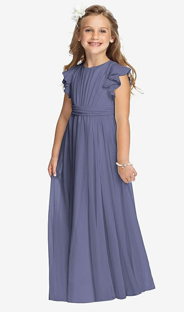 Front View - French Blue Flower Girl Dress FL4038