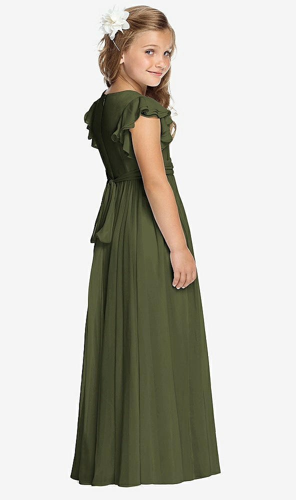 Back View - Olive Green Flower Girl Dress FL4038