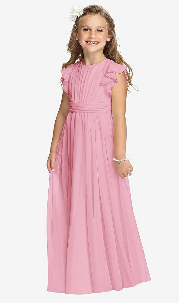 Front View - Peony Pink Flower Girl Dress FL4038