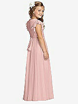 Rear View Thumbnail - Rose - PANTONE Rose Quartz Flower Girl Dress FL4038