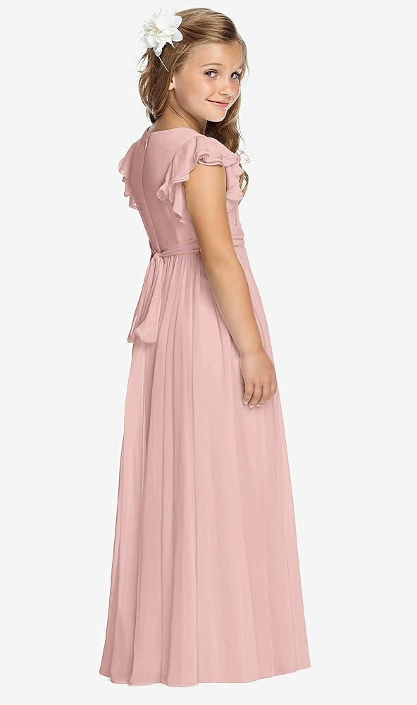 Back View - Rose - PANTONE Rose Quartz Flower Girl Dress FL4038