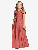 Front View Thumbnail - Coral Pink Flower Girl Dress FL4038