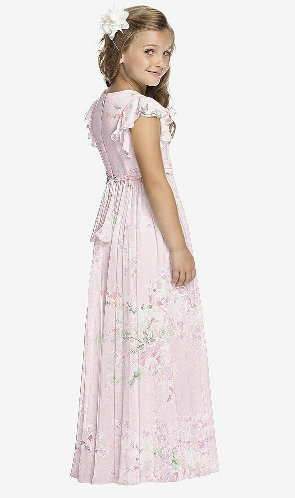 Back View - Watercolor Print Flower Girl Dress FL4038