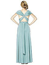 Rear View Thumbnail - Canal Blue Twist Wrap Convertible Maxi Dress