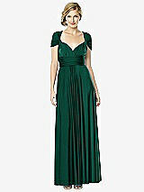 Front View Thumbnail - Hunter Green Twist Wrap Convertible Maxi Dress