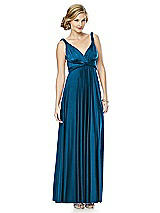 Alt View 3 Thumbnail - Ocean Blue Twist Wrap Convertible Maxi Dress