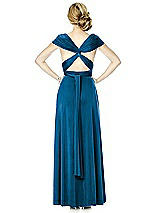 Rear View Thumbnail - Ocean Blue Twist Wrap Convertible Maxi Dress