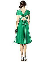 Rear View Thumbnail - Pantone Emerald Twist Wrap Dress w/ Chiffon Overskirt: Short